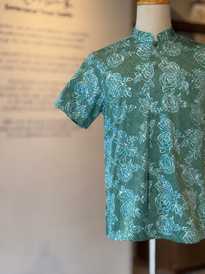 Men's Shirt Short Sleeve Mandarin Collar - Exclusive Satin 18