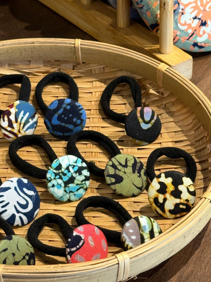 Batik Button Hair Ties (Assorted Colour)