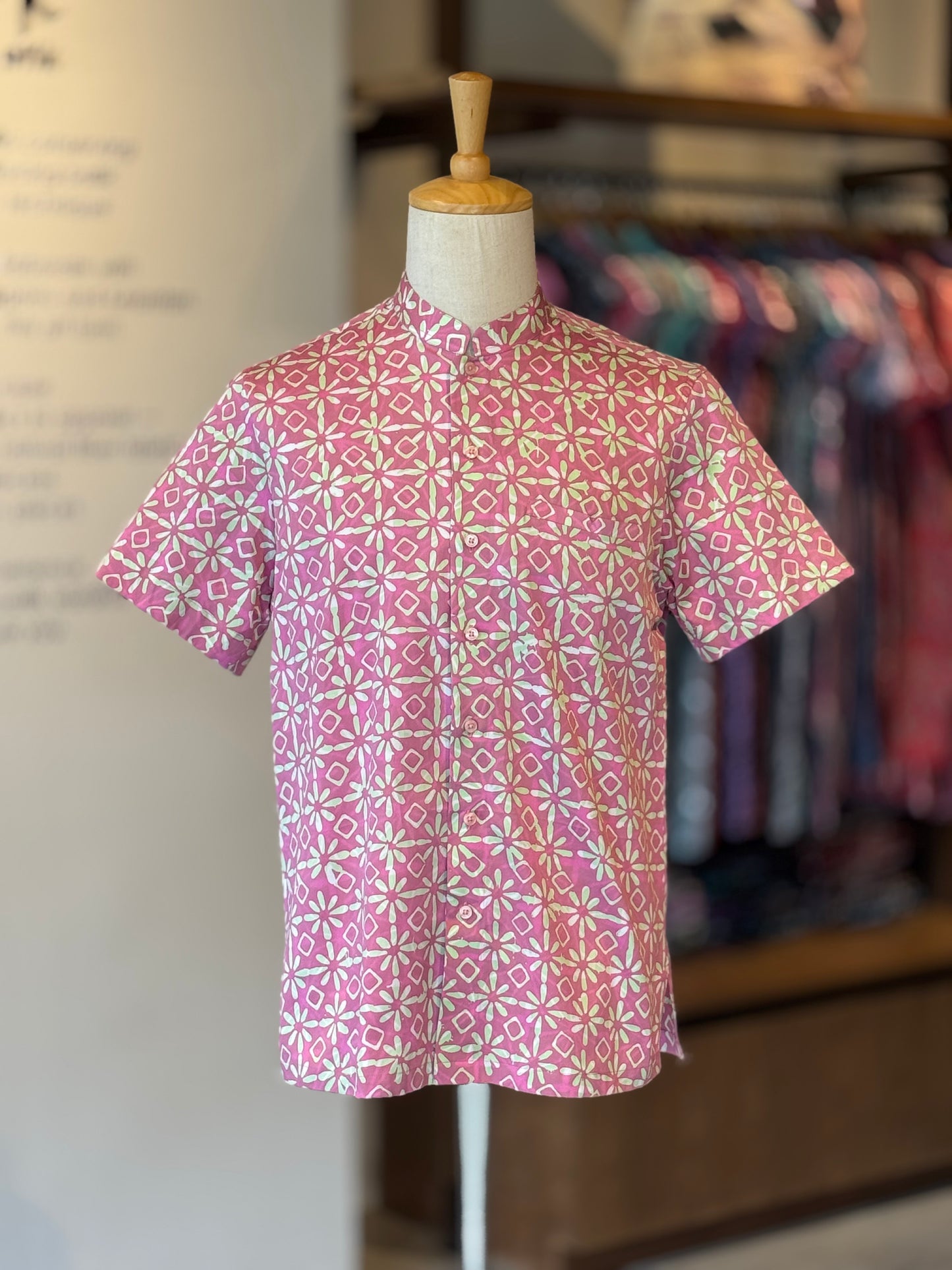 Men's Shirt Short Sleeve Mandarin Collar - Exclusive Satin 17