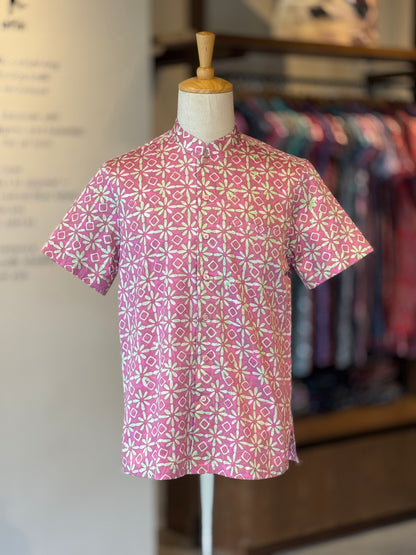 Men's Shirt Short Sleeve Mandarin Collar - Exclusive Satin 17