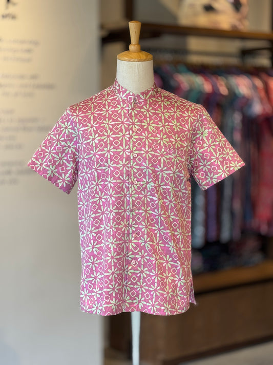 Men's Shirt Short Sleeve Mandarin Collar - Exclusive Satin 17
