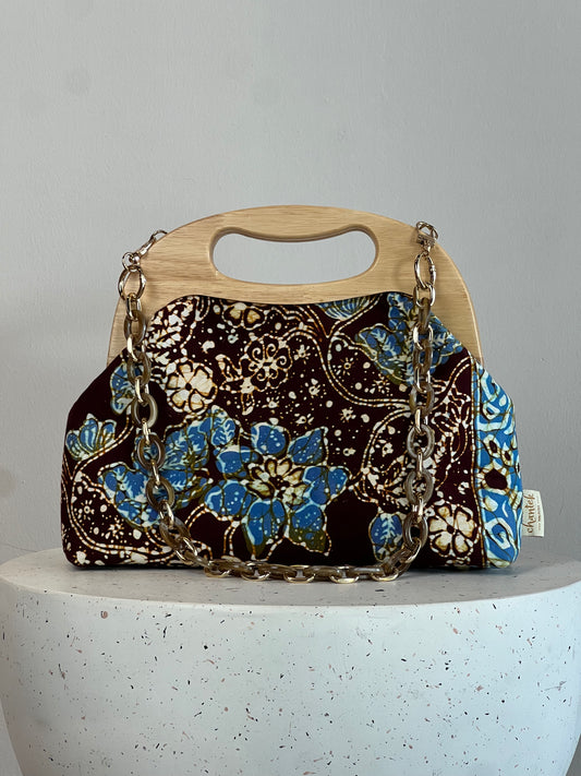 Wooden Frame Kisslock Sling Bag (medium) -07