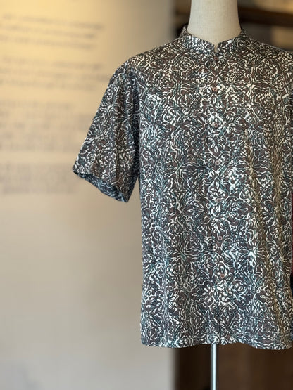 Men's Shirt Short Sleeve Mandarin Collar - Exclusive Satin ‘X’ 24