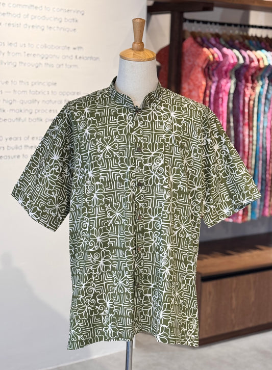 Men's Shirt Short Sleeve Mandarin collar ‘X’ - 38