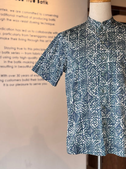 Men's Shirt Short Sleeve Mandarin Collar - Exclusive Satin 07