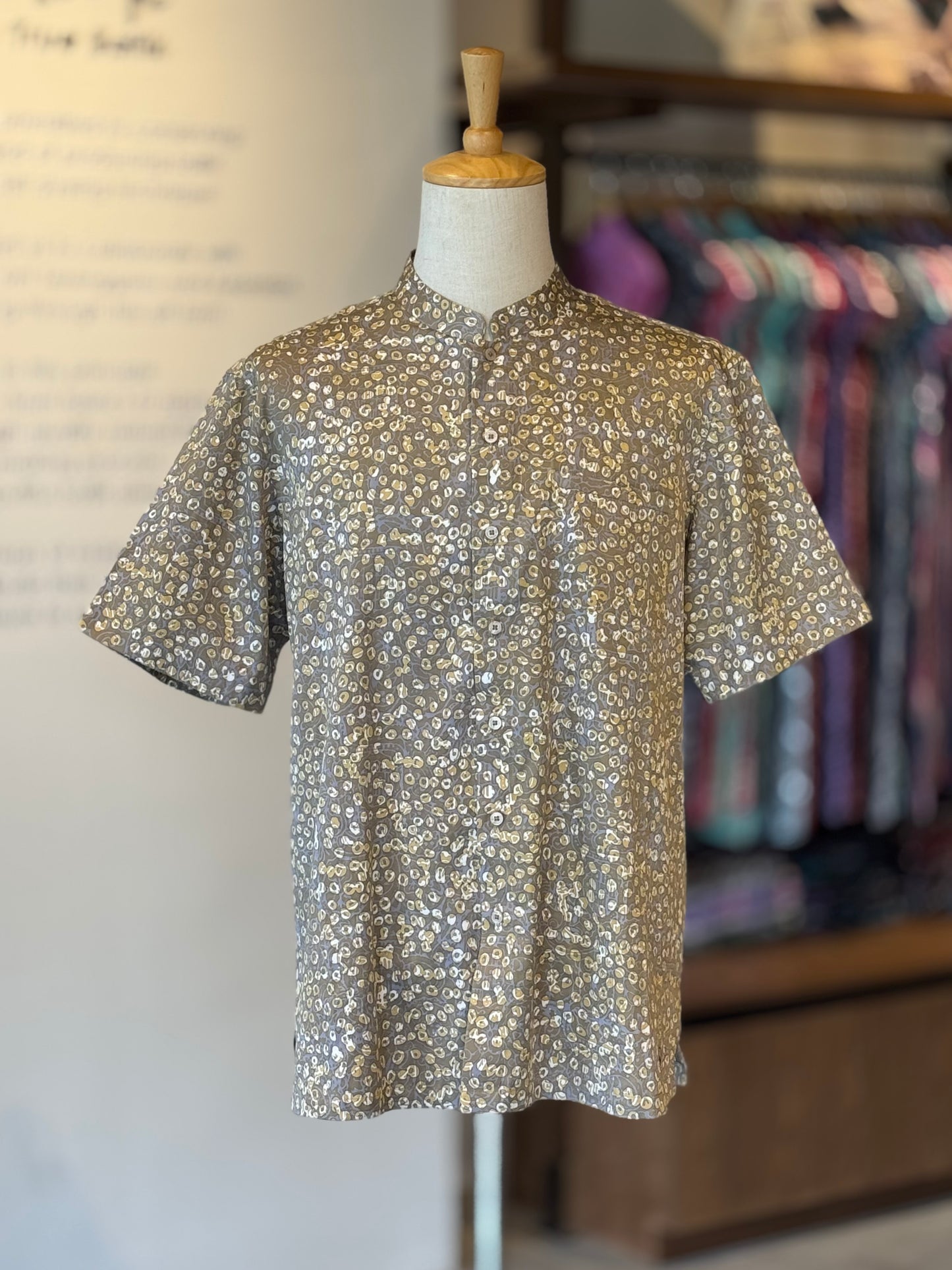 Men's Shirt Short Sleeve Mandarin Collar - Exclusive Satin 22