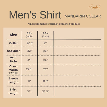 Men's Shirt Short Sleeve Mandarin collar ‘X’ - 40