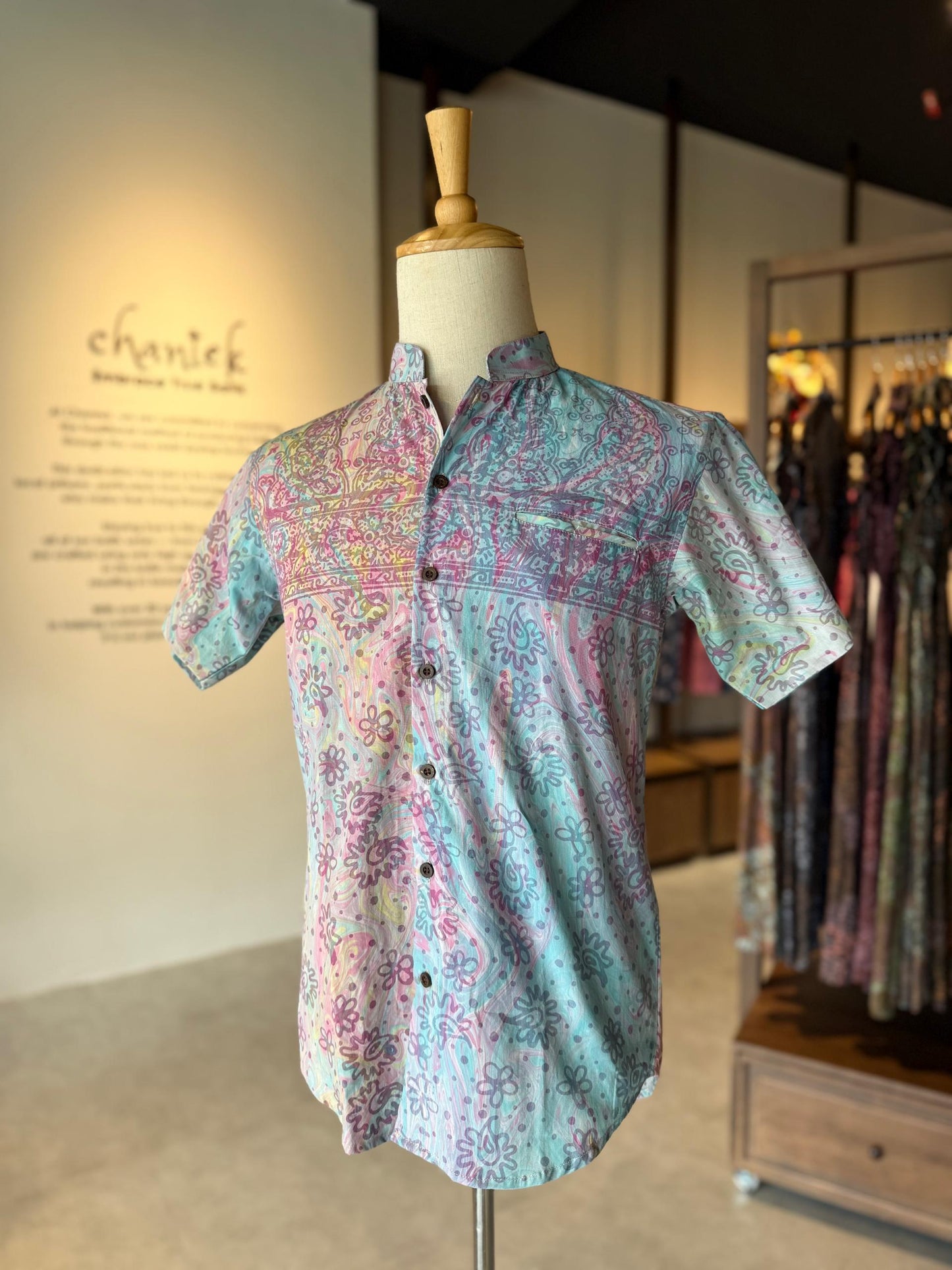 Men's Shirt Short Sleeve Mandarin collar - 02